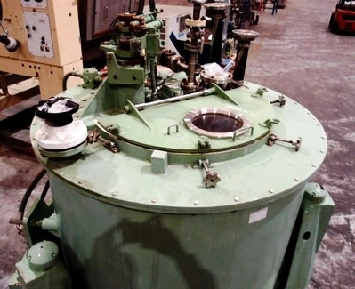 Sharples T-1600 perforate basket centrifuge, 316SS.