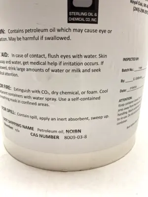 G1670 | Sterling Oil & Chemical  (White) Petrolatum Grease 5 Gallon EXP 03/2028 - New
