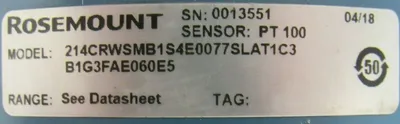 NEW ROSEMOUNT 214CRWSMB1S4E0077SLAT1C3 TEMPERATURE SENSOR PT100