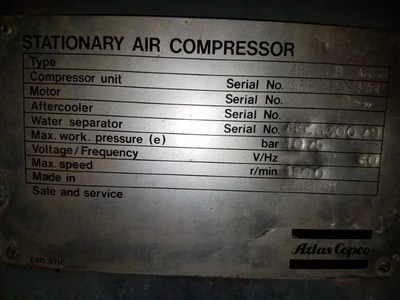 Atlas Copco ZR 4B ARR Compressor For Parts