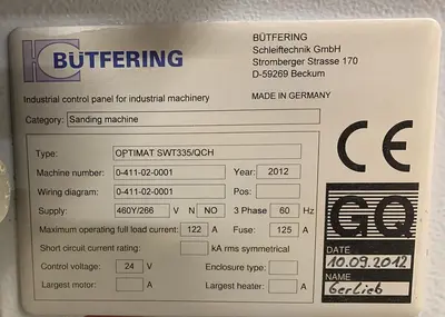 USED BUFTERING OPTIMAT SWT-335-QCH, 50", 3-HEAD WIDE-BELT SANDER