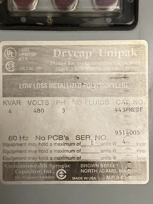 Used COMMONWEALTH 443PMUDF Capacitors Ohio US | Surplus Asset Holdings #1246164