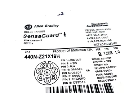 440N-Z21X16H | Allen Bradley  Ser. B SensaGuard Non-Contact Switch, M18 Body - New Other