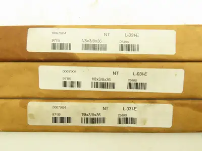 Nutec 42 4142 Alloy Steel Ground Flat Bar Stock 1/8"x 3/8"x 36"L  Lot of 3