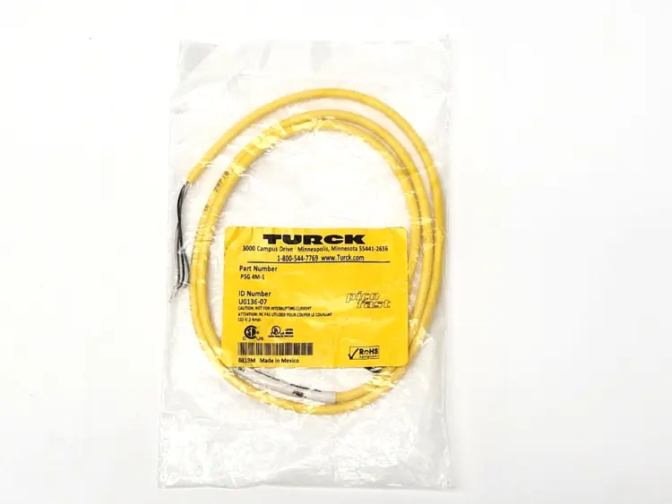 New | in-Stock Turck M8, Male, Straight, 4-pin Cable & Wire Michigan US | Maverick Industrial Sales #1390863