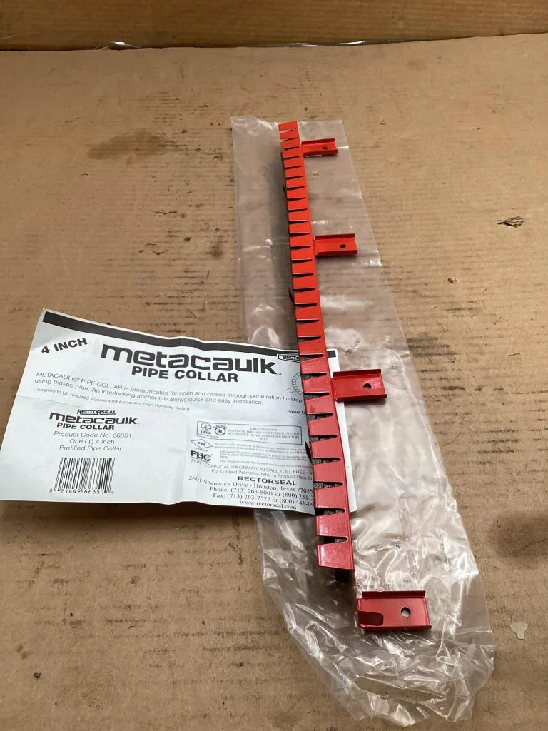 Metacaulk Rectorseal 4″ Pipe Collor Fire Seal 66351 M0422612