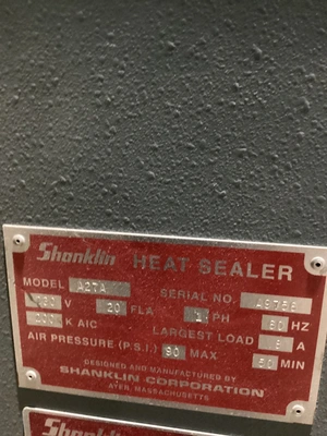 Used SHANKLIN A27A Sealers Michigan US | iGAM Industrial Marketplace #1361980