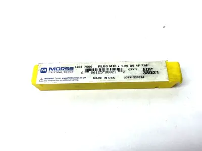 New | in-Stock Morse Cutting Tools Plug Tap 7500 M10 × 1.25 PLUG_D5 Taps & Dies Michigan US | Maverick Industrial Sales #1391725