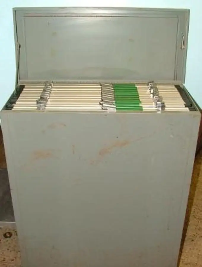 QTY. 1. BLUE PRINT FILE CABINET 28X12X42 13 SLOTS ...