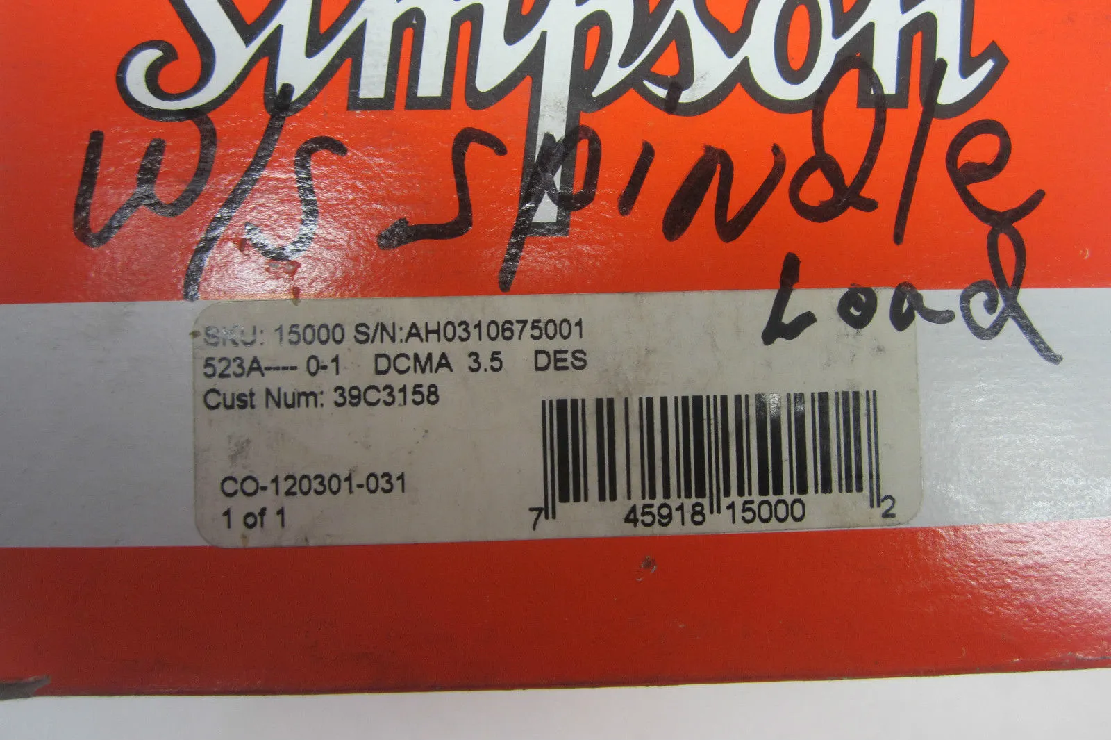 NEW SIMPSON 39C3158 PANEL METER