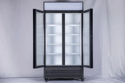 168-0050 GDR47"H(N) Double Glass Door Self Contained Cooler