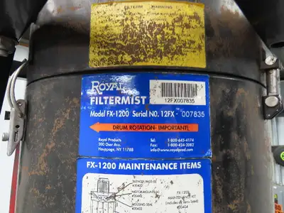 Royal FX-1200 Filtermist Oil Mist Collector 6" Intake 1200 CFM Overhead Stand