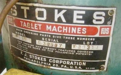 Used STOKES _UNKNOWN_ Tablet Presses Connecticut US | DMC Industries #1281651