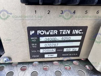USED POWER TEN 3400D-4050 POWER SUPPLY 208 VAC, 60 HZ