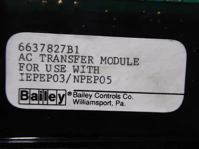 Bailey Controls 6637827B1 infi 90 AC Transfer Module Card BlTr Used