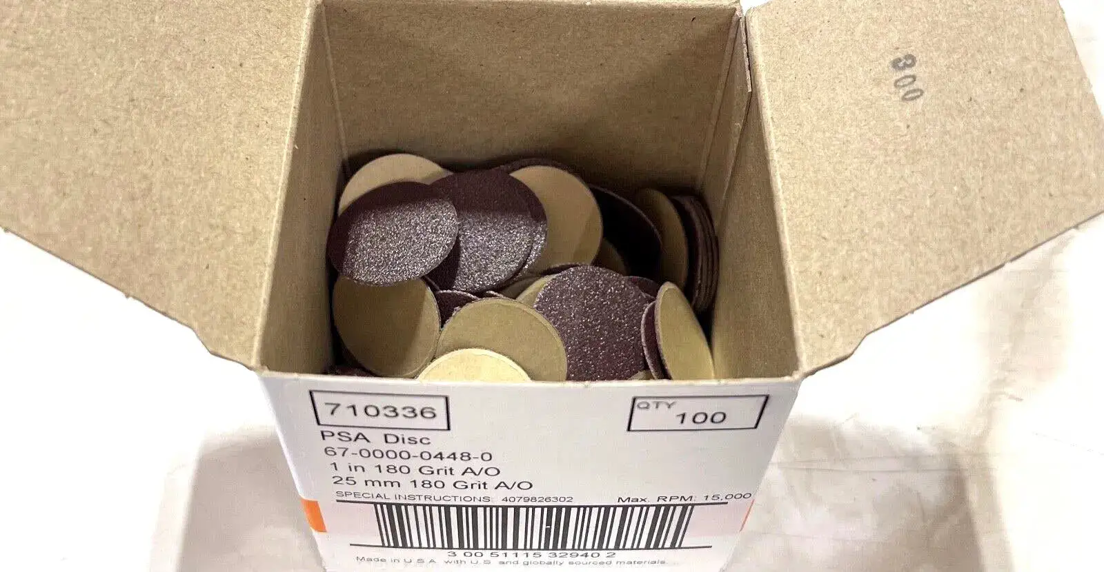 Standard Abrasives 1' PSA Sanding Discs 180 Grit Aluminum Oxide 100 Pack
