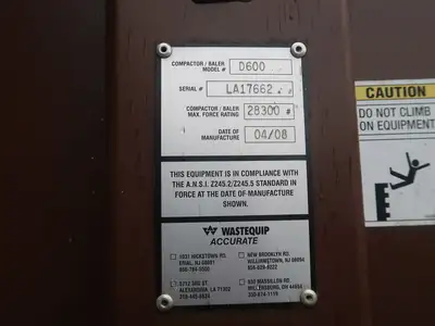 USED 2008 WASTEQUIP D600
