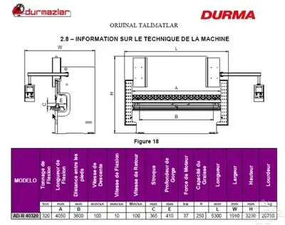 USED 2014 DURMA ADR 40320