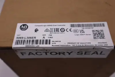 Sealed Allen Bradley 5069-L306ER /A CompactLogix 5380 ENet Controller - STK GF28