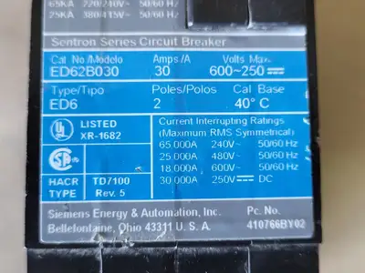 USED SIEMENS ED62B030