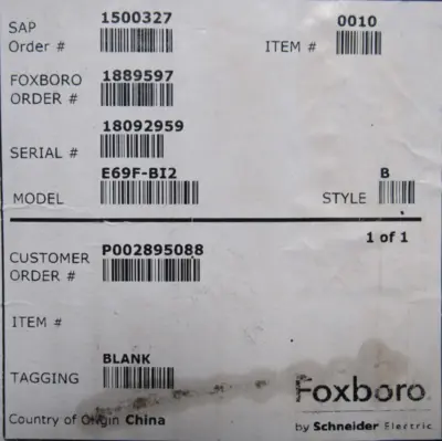 NEW FOXBORO E69F-BI2-CSEFNA SIGNAL CONVERTER E69FBI2CSEFNA