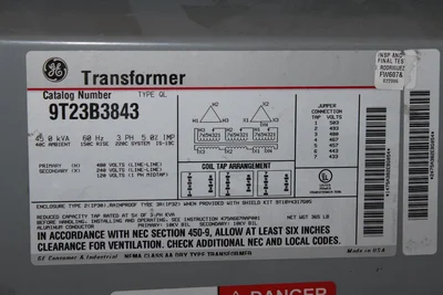 General Electric Dry Type 45kva Transformer