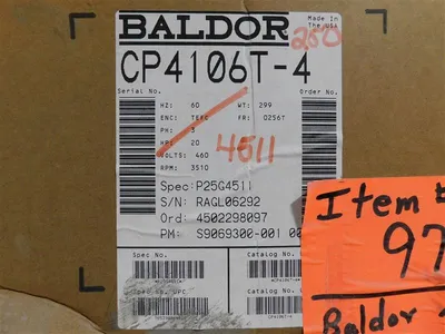 20 HP Baldor CP4160T-4 Severe Duty XT Motor 460V 3510 RPM TEFC P25G4511A New
