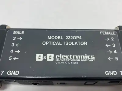 USED B&B ELECTRONICS OPTICAL ISOLATOR MALE TO FEMALE