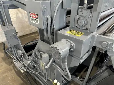 72" x .250" PAXSON HYDRAULIC PEELER TABLE WITH TENSION STAND. STOCK # 0106123