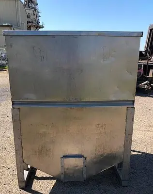 Bin, 50 CF, S/st, 48" x 48" x 64", Forklift, Slope #S743793