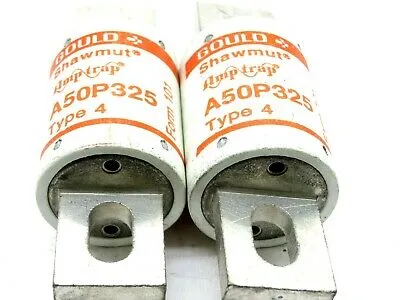 2 NEW GOULD SHAWMUT A50P325 FUSES TYPE 4