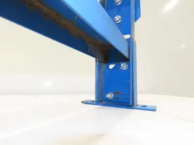 Lewco 34"W Conveyor Leg Stationary Floor Support BLUE 12-1/2" to 14"H Heavy Duty