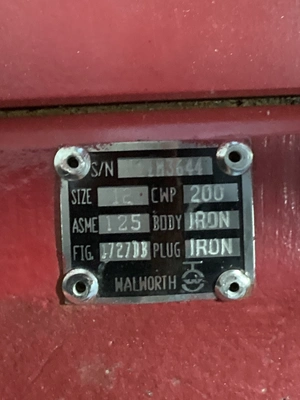 WALWORTH Figure # 172713 12” Iron Plug Valve 200 CWP Gear Operated
