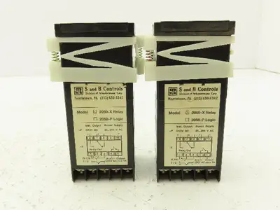 S and B Controls 2050-X Digital Temperature Meter Panel Lot of 2