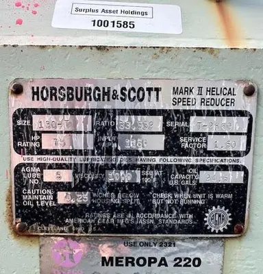 Used HORSBURGH & SCOTT 130-T Speed Reducers | Surplus Asset Holdings #1204440