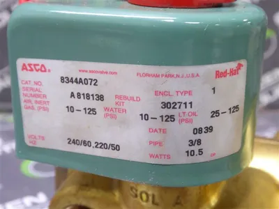 ASCO 8344A072 Red Hat Solenoid Valve Used