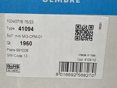 41094 | Cembre  Terminal Marker Tags MG-CPM-01 PKG OF 1960 - New Other