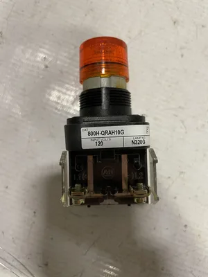Allen-Bradley 800H-QRAH10G Amber Illuminated Pushbutton Switch 120V -NIB