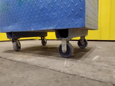 61" X 31" x 39" BLUE STEEL PORTABLE JOB BOX: STOCK 20055