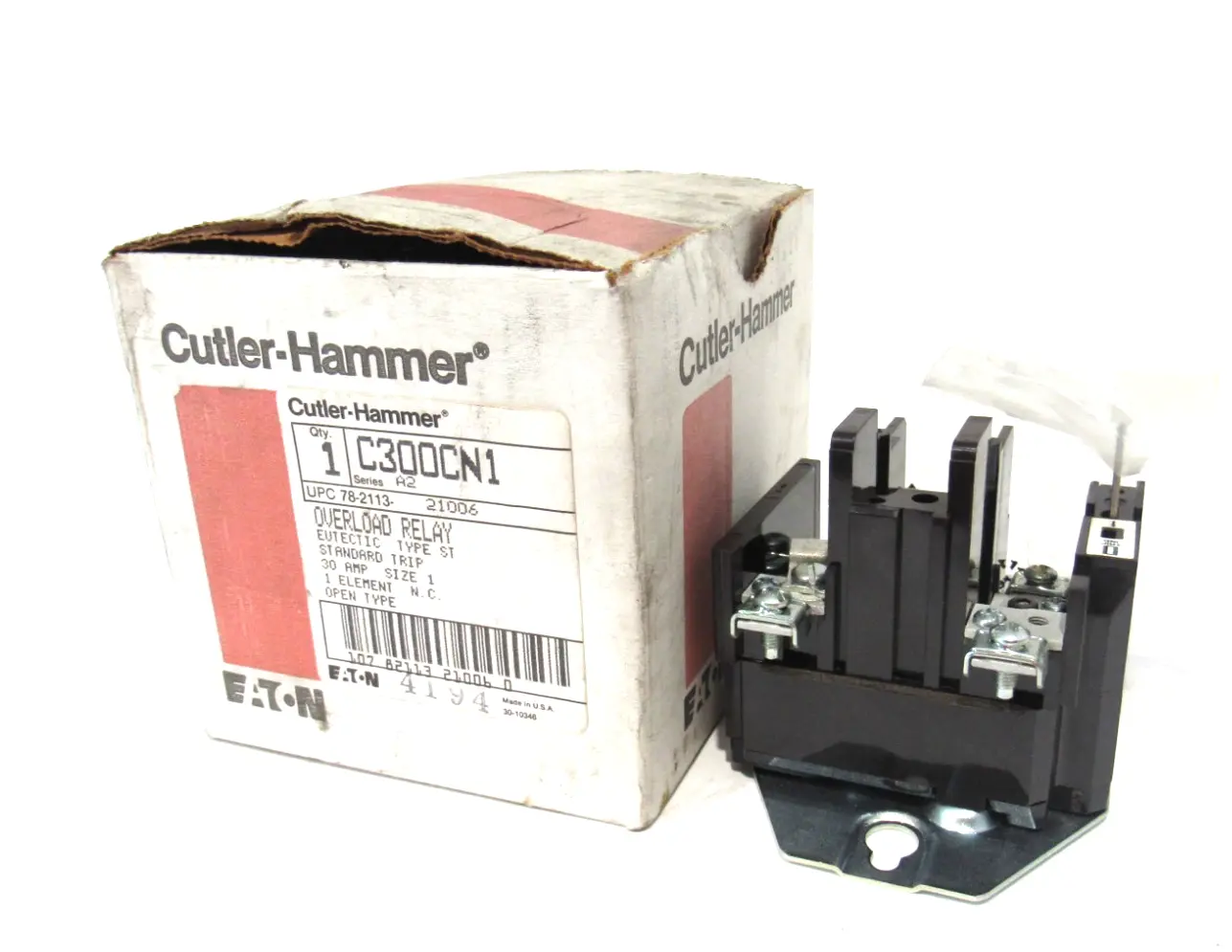 NEW CUTLER HAMMER C300CN1 OVERLOAD RELAY 30A SIZE 1