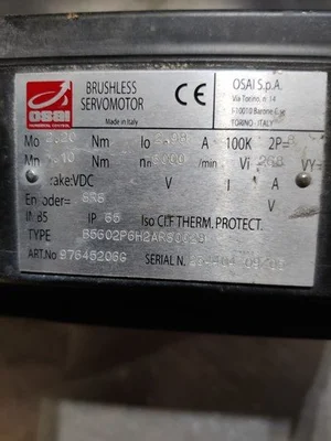 Osai Brushless Servo  B6306P6H2ARS0028 97646066S ONSRUD CNC Router Panel Pro