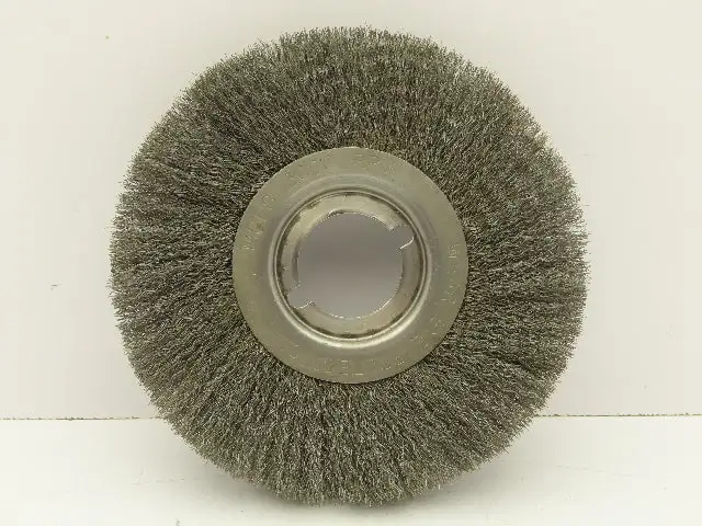 Gornell MSFS Face Crimp Wire Brush Wheel 9" OD 2" ID Bore Fine 0.005" 3600 RPM