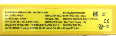 NEW BANNER SLSR30-1500Q8 LIGHT CURTAIN EMITTER 111970 SLSR301500Q8