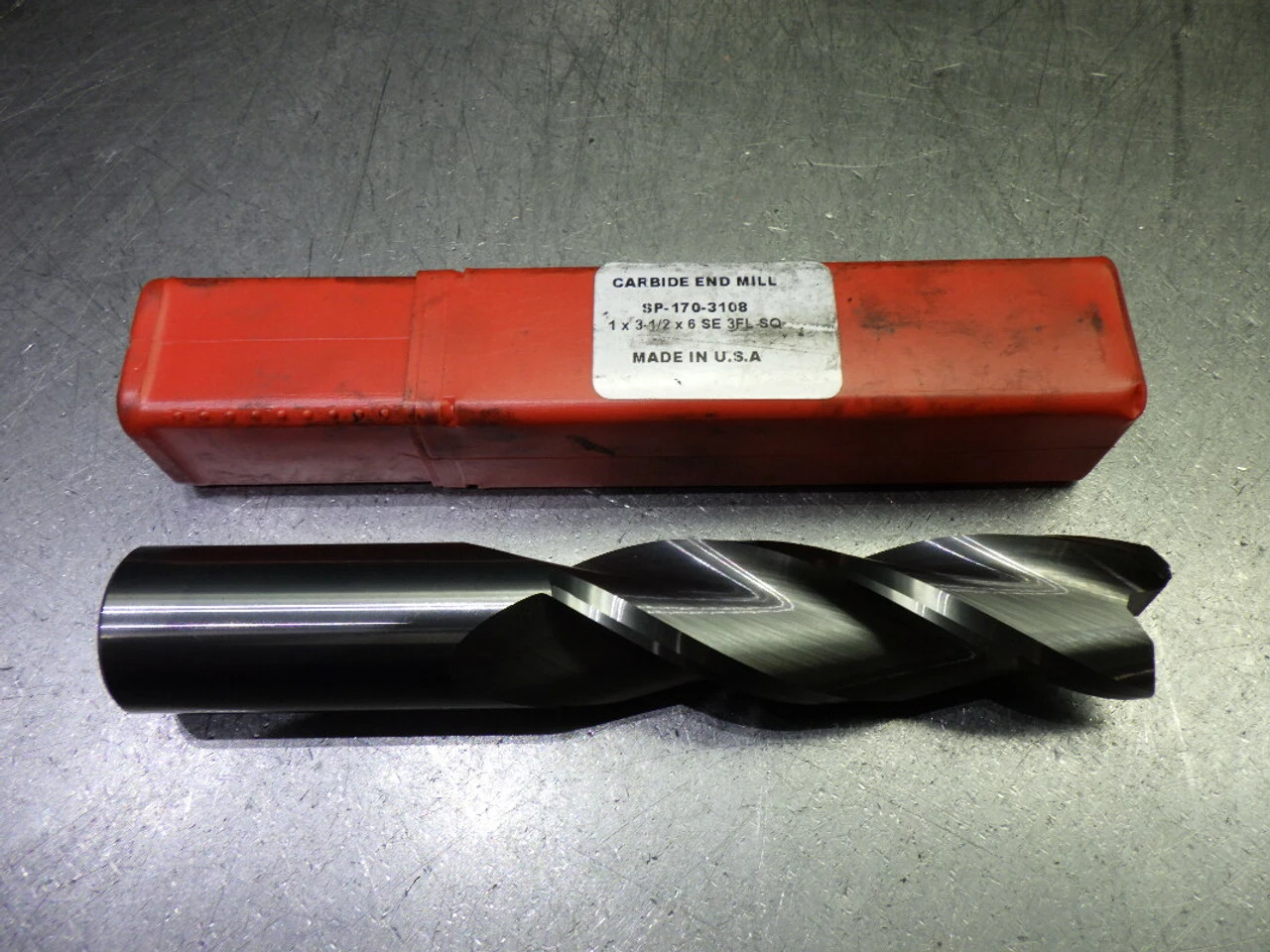 Made In USA 1" 3 Flute Carbide SQ Endmill 1" Shank SP-170-3108/170-3100 (LOC512)