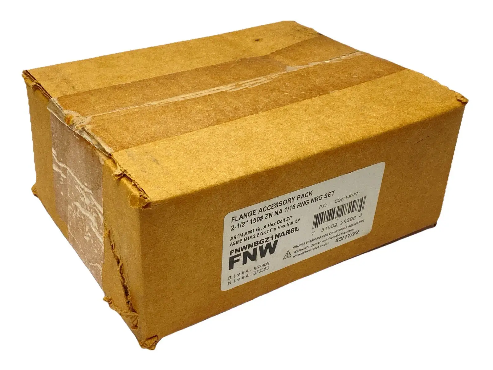 FNWNBGZ1NAR6L | Flange Accessory Pack 2-1/2" 150# ZN NA 1/16 RNG NBG SET - New