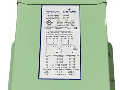 New | in-Stock Emerson Transformer 1-Phase 240-480VAC 120/240VAC 60Hz 3kVA Transformers Michigan US | Maverick Industrial Sales #1402412