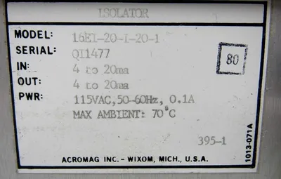 USED ACROMAG 16EI-20-I-20-1 ISOLATOR 16EI20I201