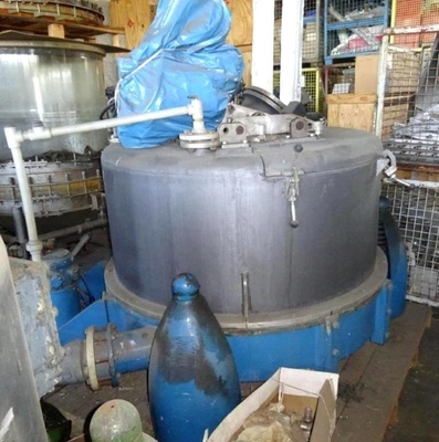 Luwa-Heine 342 gastight perforate basket centrifuge, rubber-lined.