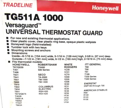 NEW HONEYWELL TG511A-1000 THERMOSTAT GUARD TG511A1000