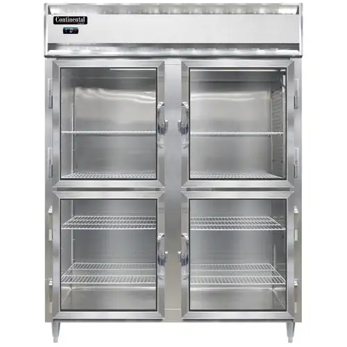 Continental D2FENSSGDHD 57" Designer Line Two Section Reach In Freezer, (4) Left/right Hinge Glass Doors, 115v